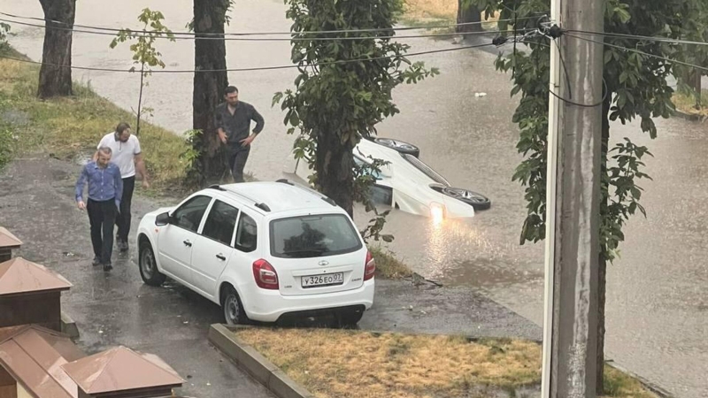 Залповый ливень залил Обнинск